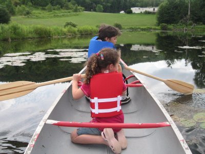 Paddling on the lake