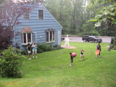 Playing in the yard