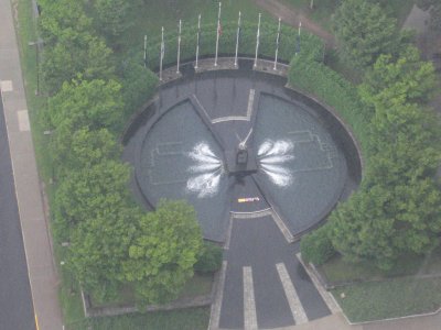 WWII memorial from the top