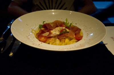 Hong Kong - Joel Robuchon's Atelier - Parma Ham + Half-Poached Egg Spaghetti