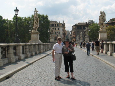 Castel St. Angelo Bridge - Mom & Sue