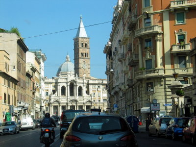 Taxi ride into Rome