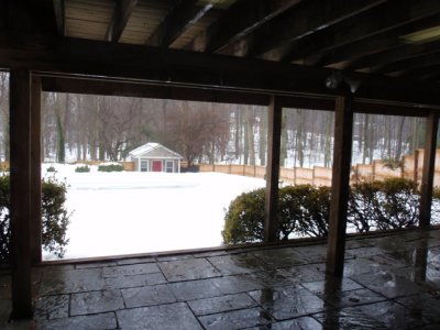 View out Basement to pool