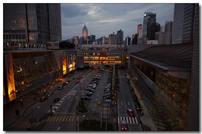 ifc mall and the city centre at dusk...