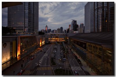 ifc mall and the city centre at dusk...