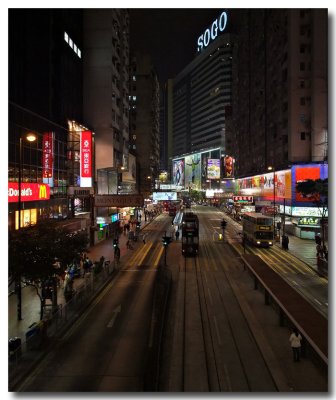 the tramway and the colours of the night...