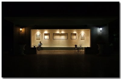 a security guard and the pavilion