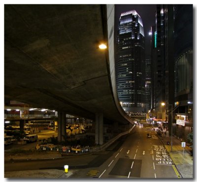 connaught road central by night