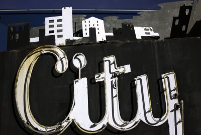 Detail from the City Motel sign.