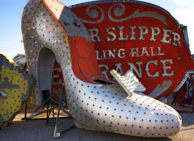 Silver Slipper, covered in tungsten bulbs, rotated high above the Silver Slipper Gambling Hall from the 60's to the 80's.