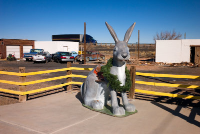 Giant jackrabbit, at Here It Is curio shop, west of Holbrook.