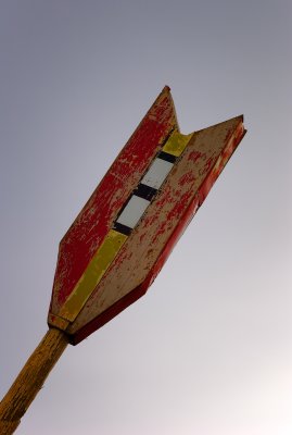 Top of a giant arrow sign, Twin Arrows.