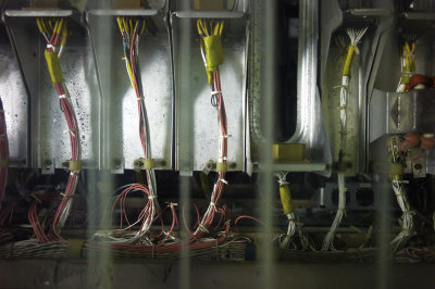 Wires beneath cabin floor.