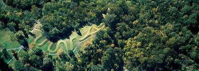 Serpent Mound from 2500 feet, Ohio.
