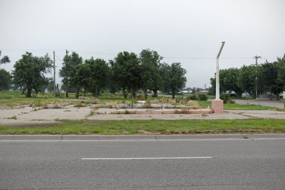Remains of a gas station on US 54, destroyed in the tornado of May 4, 2007, Greensburg.