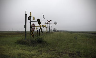 Sculptures by M. T. Liggett, on the east side of Mullinville.