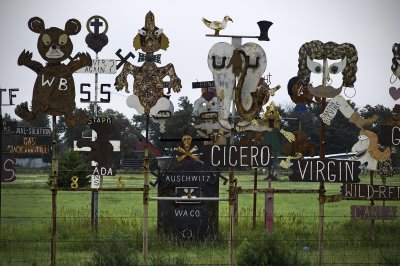 Wide variety of sculptures, subject matter, some relating to the Branch Davidians.