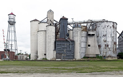 Abandoned grain elevator complex, Wilson.