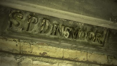 S. P. Dinsmoor name on house.