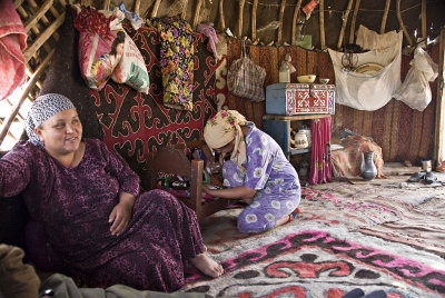 Inside the yurt - Kasakh hospitality