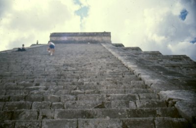 Chichen Itza the steps are very steep