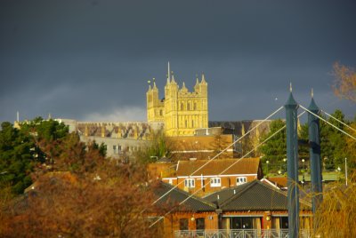 Exeter Cathedral in the sun.