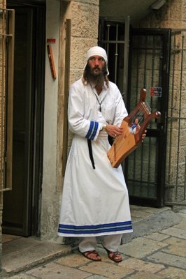 Harpist Jerusalem Israel.