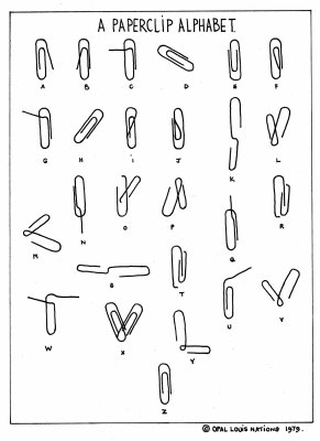 Paperclip alphabet