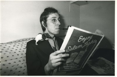 1978 - Opal - reading - rat on shoulder - Toronto