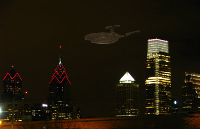 NX-01 Enterprise Over Center City