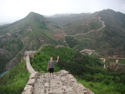 Sammy on the Great Wall... look at that view!!!
