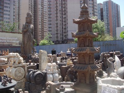 Statues at the Panjiayuan Antique Markets
