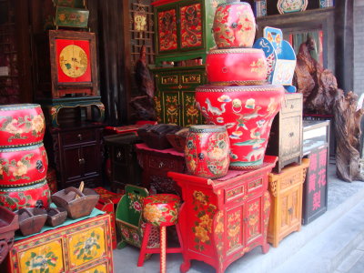 Traditional furniture shop at the Panjiayuan Antique Markets