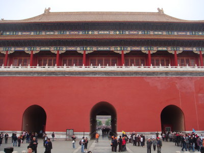 The South Entry Gate to the Forbidden City, only the Emperor could pass through the middle gate