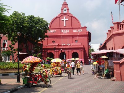 Christ Church Melaka behind Melaka's People's Square