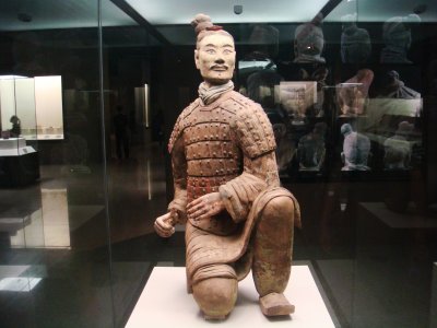 Statue of kneeling archer - Inside the Exhibition Hall