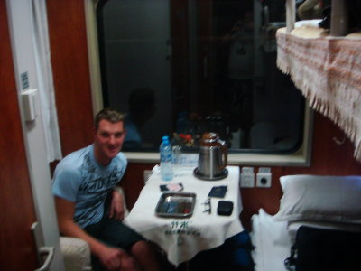 Back on the train to Beijing... Our luxurious Twin Deluxe Sleeper... Just us... No one spitting... And our own toilet!!!