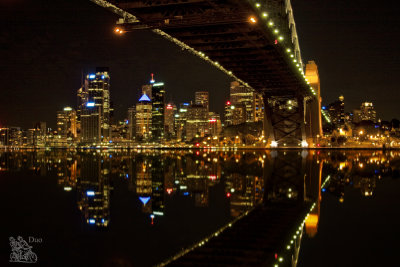 Under The Bridge Sydney Harbour by Night.