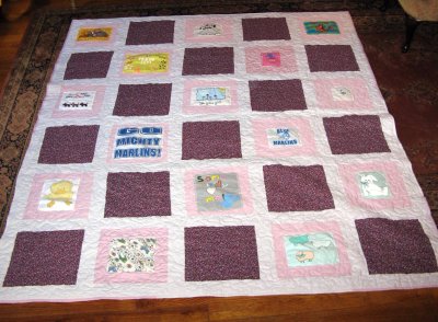Taylor's Tee Shirt Quilt - Front