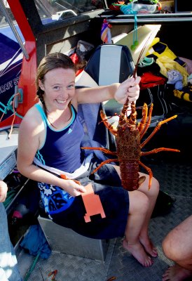 Gracie With A Crayfish