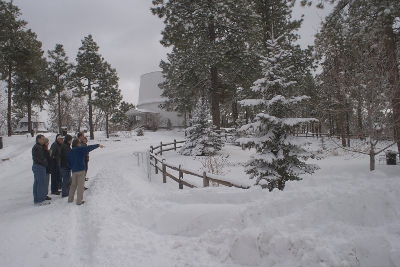 Scoping out a site for the memorial, 2006 Lowell Observatory