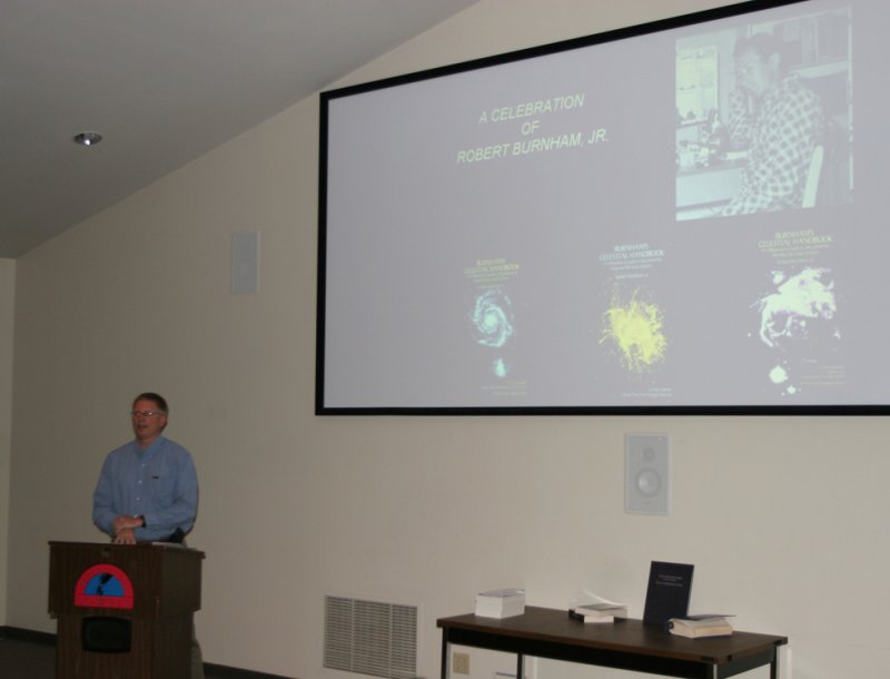 The Celebration/Memorial Unveiling... Kevin Schindler, Lowell Obs. Outreach Manager emceed