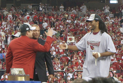 Larry Fitzgerald on stage