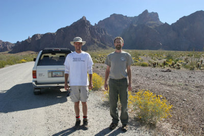 Chris & Tom--Palm Canyon Rd.-Closest they'll ever get after the great Revolving door incident at BJ's Brewery.