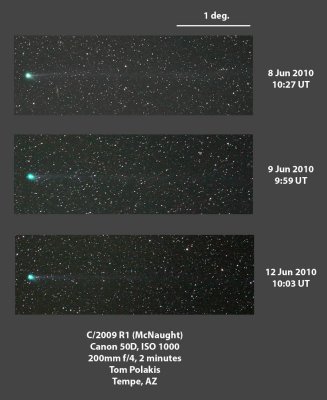 Comet McNaught on Three Nights