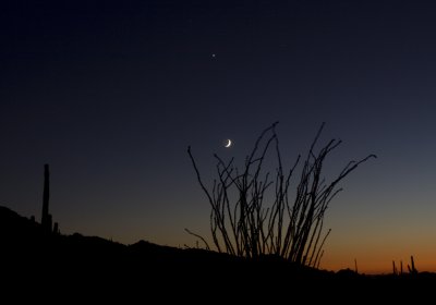 Moon With Venus, Mars, and Saturn -- August 12, 2010