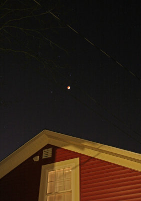Lunar Eclipse above Buster Keatons old place. Muskegon MI 2.20.8