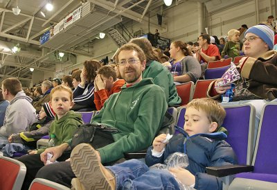 Alex & Jack with Uncle Tom @ Muskegan Fury Game #28 2.23.8