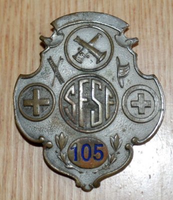 antique fire badge