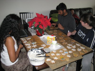Decorating the cookies
